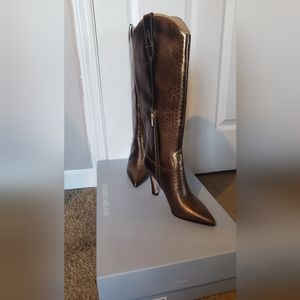 **NEW** Antonio Melani Dark Leather Bronzed Tall Boots